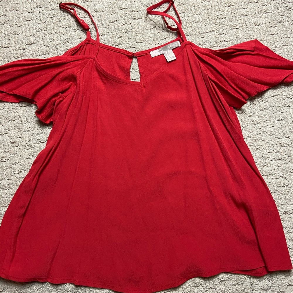Forever 21 off the shoulder red top